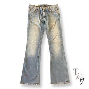 Vintage Red Engine Y2K Low Rise Bootcut Denim Vintage Distressed Size 31